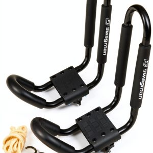 Swagman Contour Roof Mount Kayak Rack Black with Tie‑Down Straps-0