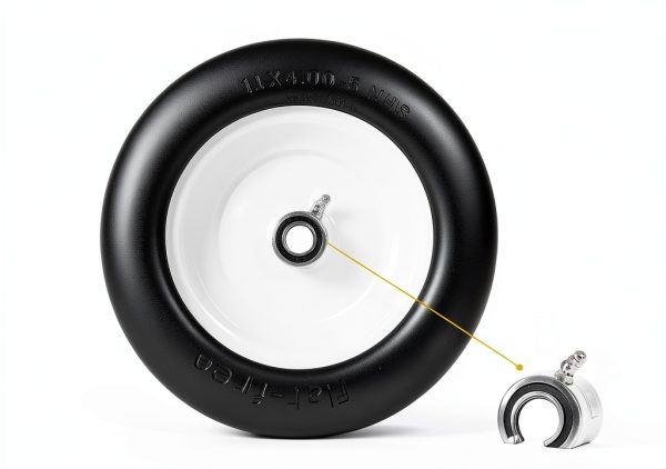 11x4.00-5 Lawn Mower Tires FAHKNS Flat Free 5 Inch Foam Wheel Pack-3