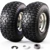 MZREXN 15x6.00-6 Lawn Mower Tires and Wheel Assembly, Front Tires Replacement, Compatible with John Deere & More Riding Mowers, 4 Ply Pneumatic, 3" Centered Hub, 3/4" Bearings, 2PCS-0