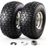 MZREXN 15x6.00-6 Lawn Mower Tires and Wheel Assembly, Front Tires Replacement, Compatible with John Deere & More Riding Mowers, 4 Ply Pneumatic, 3" Centered Hub, 3/4" Bearings, 2PCS-0