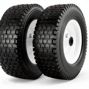 13x5.00-6 Flat Free Tire & Wheel by CMOOD – 2 Pack Solid Rubber Tires-0