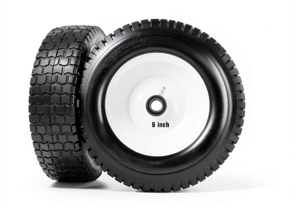 13x5.00-6 Flat Free Tire & Wheel by CMOOD – 2 Pack Solid Rubber Tires-1